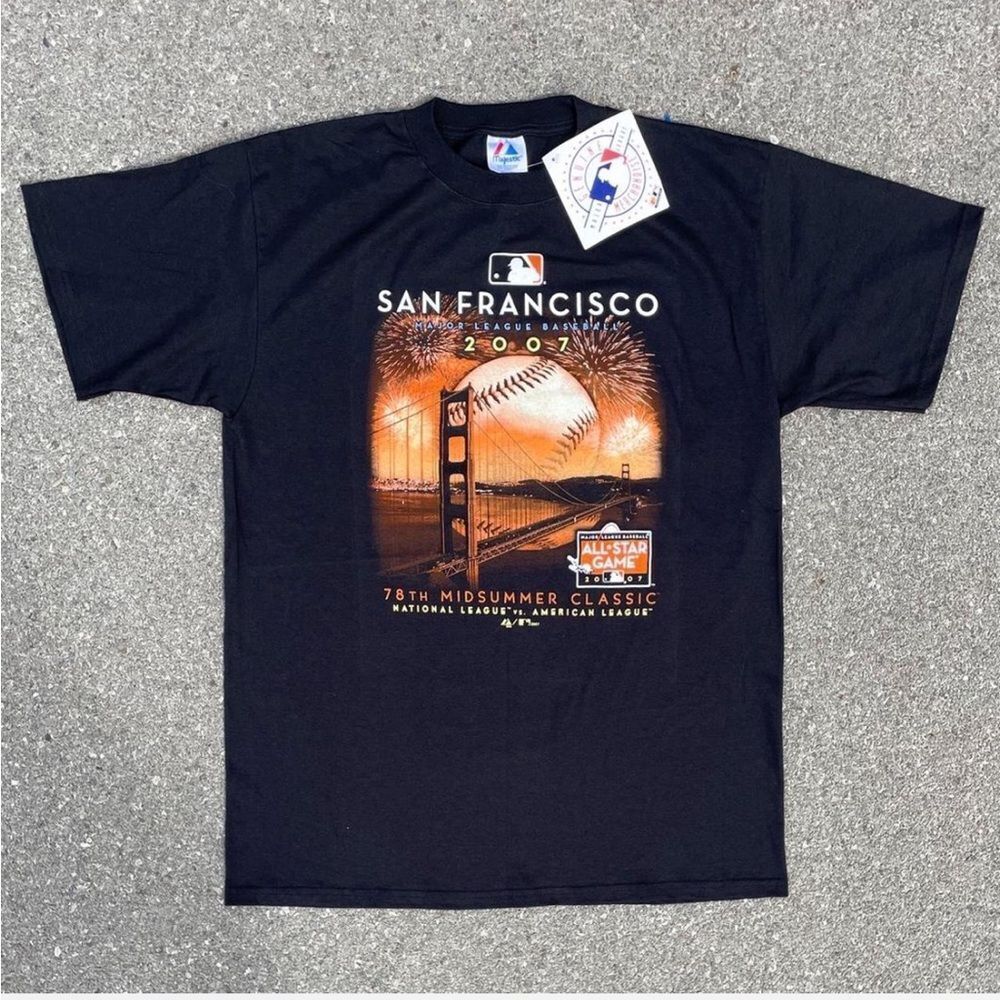 San Francisco All Star Game Golden Gate Bridge 2007 MLB Majestic Tee Men's (XL)